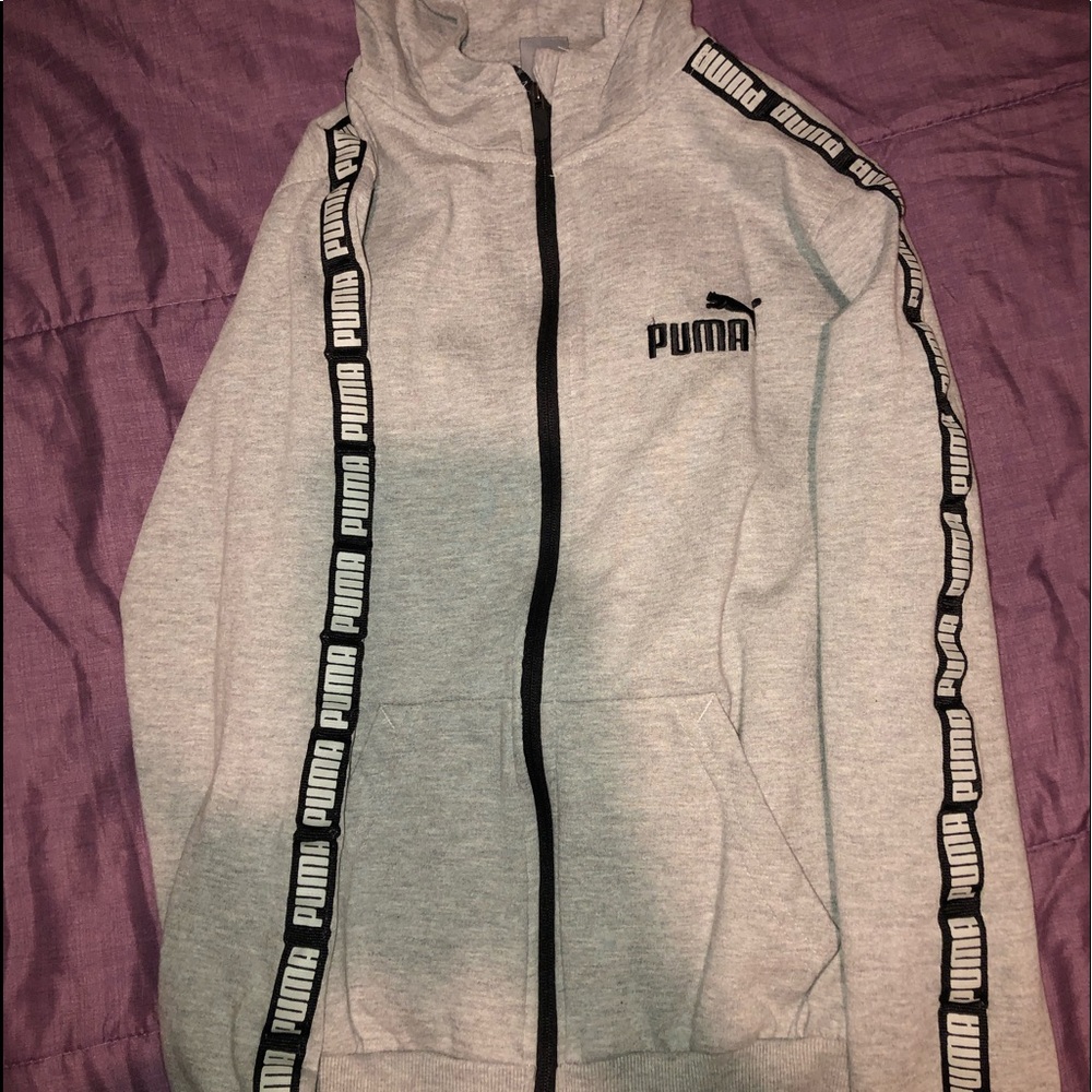Grey & black Puma zip up